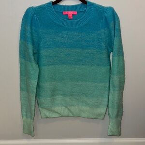 Lilly Pulitzer Blue and Green Ombre Crew Neck Sweater.  Women’s XXS.
